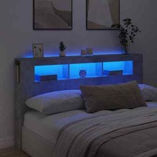 Testiera LED Grigio Cemento 180x18,5x103,5 cm Legno Multistrato