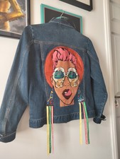 Cherokee Denim Jacket Ladies 14 Customised Summer Girl Face Ice Cream