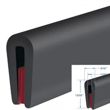 10FT Rubber Edge Trim U Channel Self Adhesive Sheet Metal Edge Guard Protector