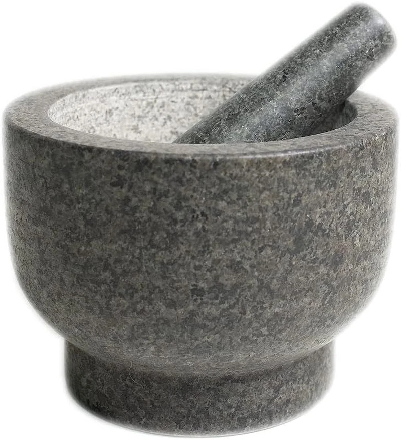 Frieling Goliath 5" Natural Granite Mortar and Pestle Set for Spices and Seeds