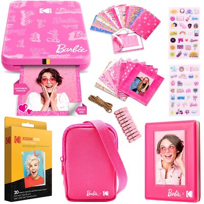 Kodak x Barbie Step Slim Wireless Instant Portable Photo Mobile Printer - Bundle