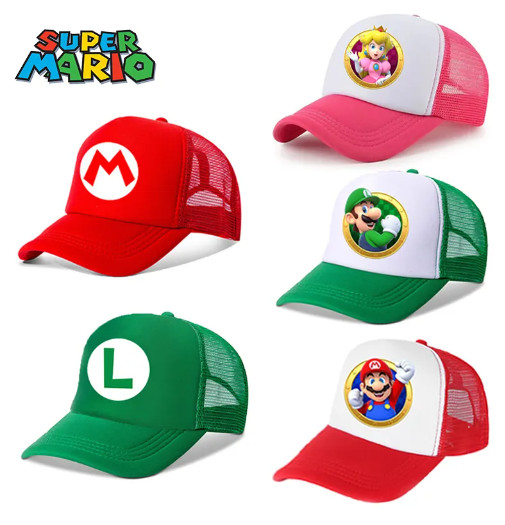 Kawaii Super Mario Cap Cartoon Girl Boy Baseball Hat Kids Adult Apparel