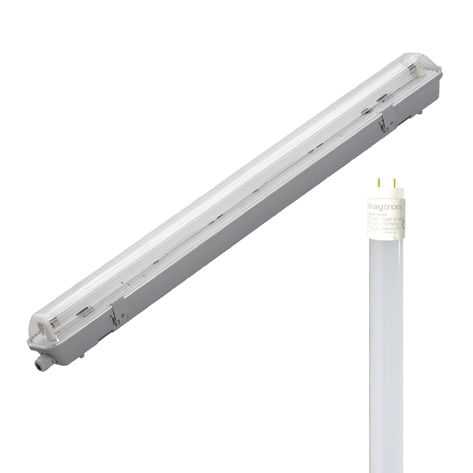 60cm LED Feuchtraumleuchte Wannenleuchte Kellerleuchte Deckenleuchte Lampe 18w|1500Lm|6500K Kaltweiss|IP65 Wasserdicht