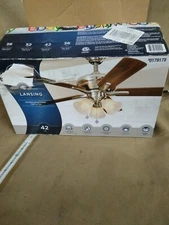 Harbor Breeze 40949 Lansing 42" Brushed Nickel Indoor Downrod Mount Ceiling Fan