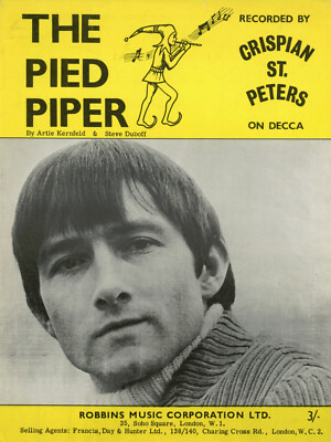 Crispian St. Peters : The Pied Piper : original UK 1965 Sheet Music