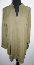 Zanzea Moss Green Roll Tab Tunic Top Shirt Wo...