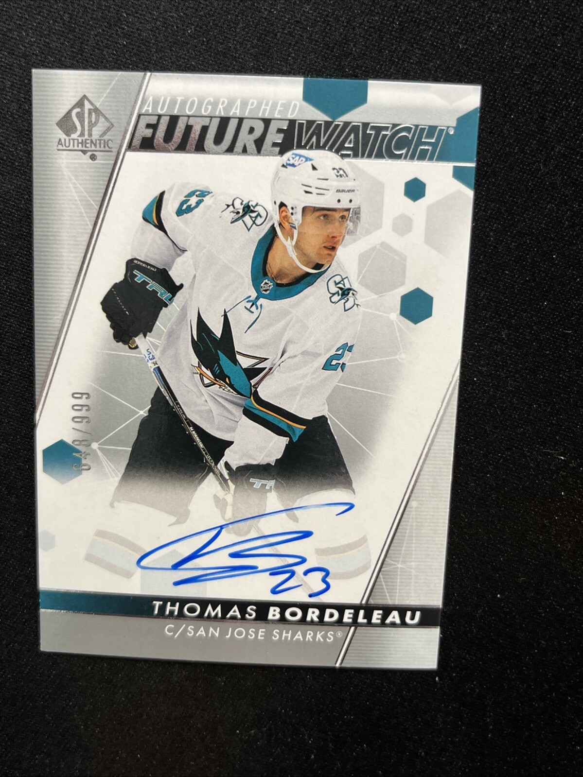 22-23 UD SP Authentic Future Watch Auto 121 Thomas Bordeleau /999