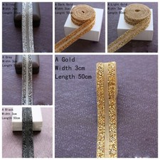 50cm Shiny Rhinestone Trims Bling Diamante Ribbon Edging Decor DIY Sewing Crafts