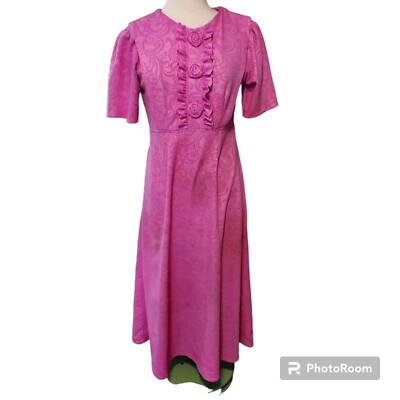 Amish Mennonite Dress M 37" Bust Bib Handmade Modest Plain Clothing Floral  Pink | eBay