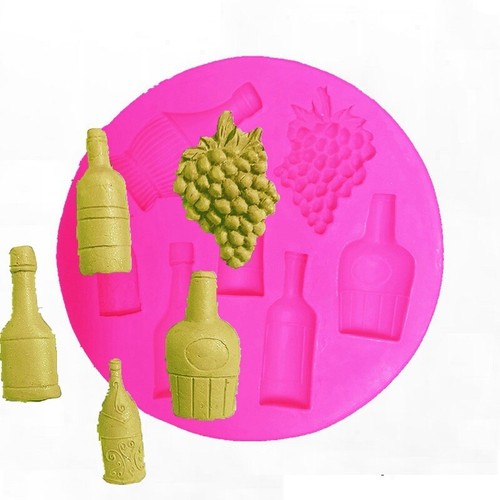 Wine Bottle Silicone Cake Topper Decor Mold Fondant Sugarcraft Chocolate Mould - Picture 3 of 11