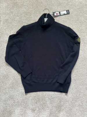 Stone Island Junior Polokragen/Rollkragenpullover Wolle Strickwaren Alter 8 blau