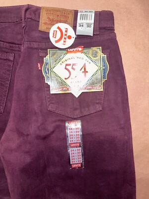Vintage Levis 554 Relaxed Fit Strait Leg Purple Jeans, Deadstock