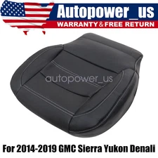 For 2014-2019 GMC Yukon Denali Driver Bottom Perforated Leather Seat Cover Black