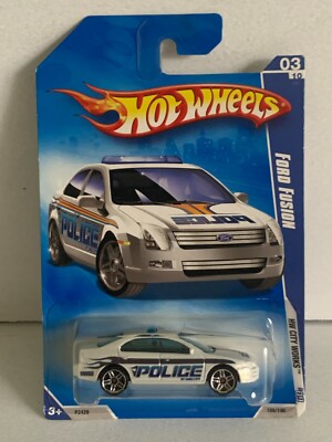 2009 HOT WHEELS #109/190 HW CITY WORKS #03/10 FORD FUSION POLICE CAR 1:64 3+