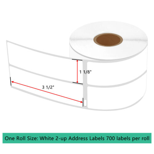 20Rolls 14000 2-up Address Labels 1-1/8" x 3-1/2" for Dymo 30253 LabelWriter 450 - Picture 4 of 19