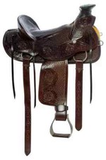 A Fork Wade Tree Roping Ranch Horse Leather Tack Saddle 15" Free Ship.
