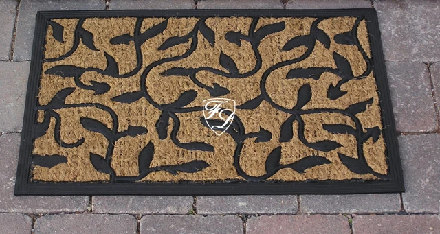 Stilvolle Fußmatte Fußabtreter Gummimatte Matte Ranken Landhaus Shabby Chic Deko