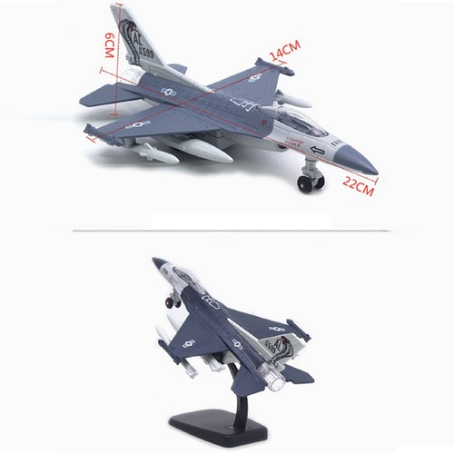 1/100 Fighter Aircraft F16 Jet Alloy Military Model Pull Back Simulation Plane A - Picture 3 of 12