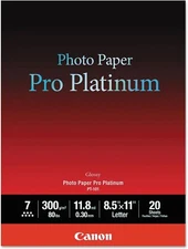 Canon 2768B022 Photo Paper Pro Platinum, 8.5 x 11 Inches, 20 Sheets