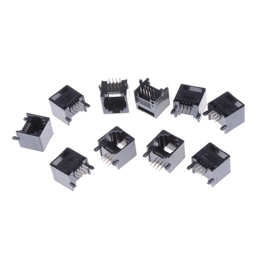 10Pcs Unshielded RJ11 RJ45 8P8C Network Modular PCB Connector Jacks Connecto LT