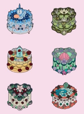 Loungefly Disney Princess Vintage Cake Blind Box Enamel Pin - Full Set 6