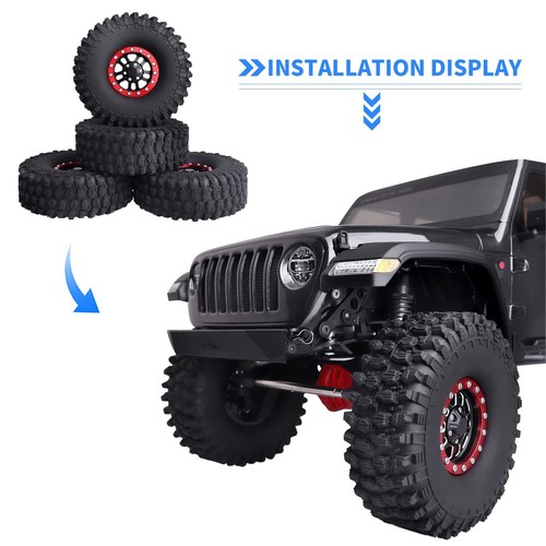 RC Crawler 1.9 Beadlock Wheels and Tires Set for 1/10 Scale Axial SCX10 TRX4 ... - Picture 5 of 7