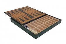 Italfama Scacchiera E Backgammon In Finta Pelle 35cm Con Magazzino Oro Verde