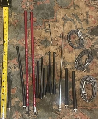 Lot of CB VHF etc 12 Antennas and 3 cables