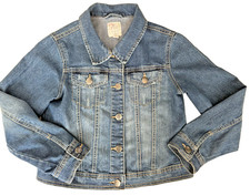 Children s Place 1989 Girl s Denim Jean Jacket Large 10/12 Distressed Blue