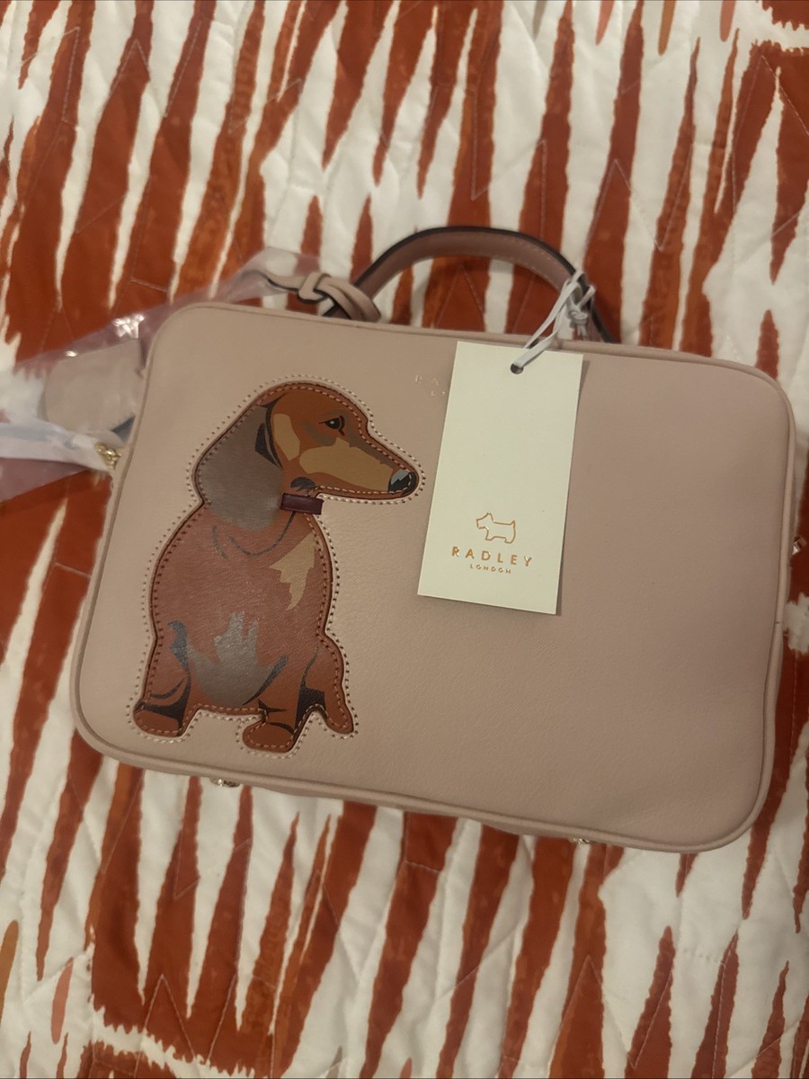 Rare Radley London Pink Handbag Crossbody With Dachshund Picture