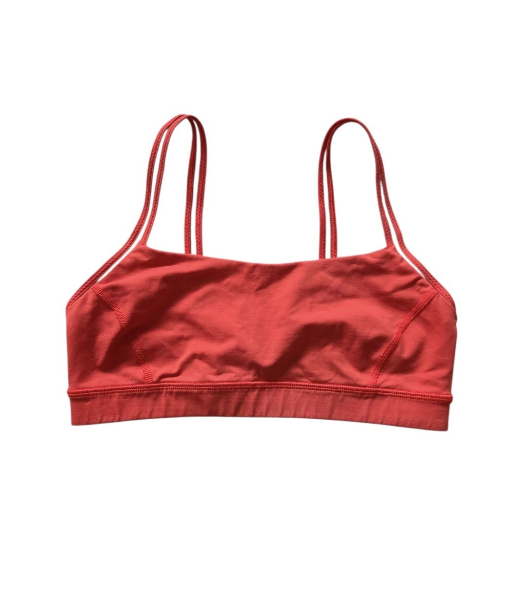 Lululemon Straight Up Bra in Alarming Size 8 Orange Luxtreme Light-support Yoga