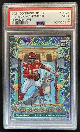 2021 Panini Donruss Optic Patrick Mahomes II Downtown! SSP #DT-25 Chiefs PSA 9