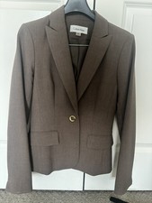 Calvin Klein Women s One Button Blazer Heather Taupe Jacket Size 0