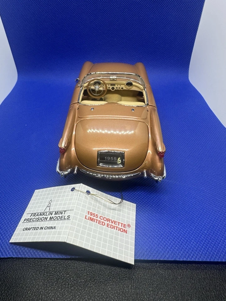 Corvette convertible vintage Franklin Mint 1955 cobre 1:24, caja y todos los papeles Foto 4 de 4