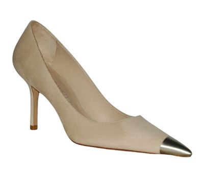 Stuart Weitzman STUART CAPSIZE 85 Pump 6.5 DUNE Brushed SILVER Suede MSP$495 NWB