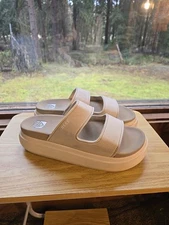 REEF Womens Cusion Bondi 2 Bar Size 9 Slide Sandals Lightweight Tan Soft