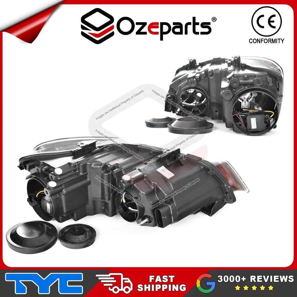 Set Pair LH+RH Head Light Lamp Twin Round No LED For VW Volkswagen Polo 6R 10~14 - image 3 of 4