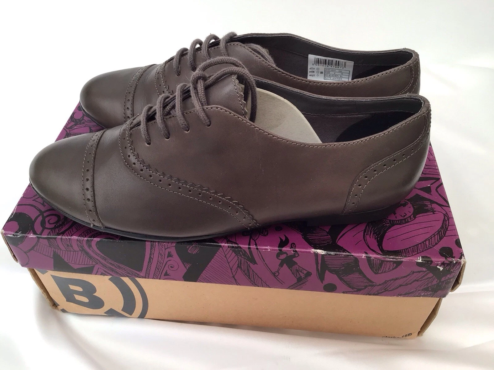 Scarpe Clarks Bootleg donna UK4 G Eur37 pelle ardesia in ottime condizioni