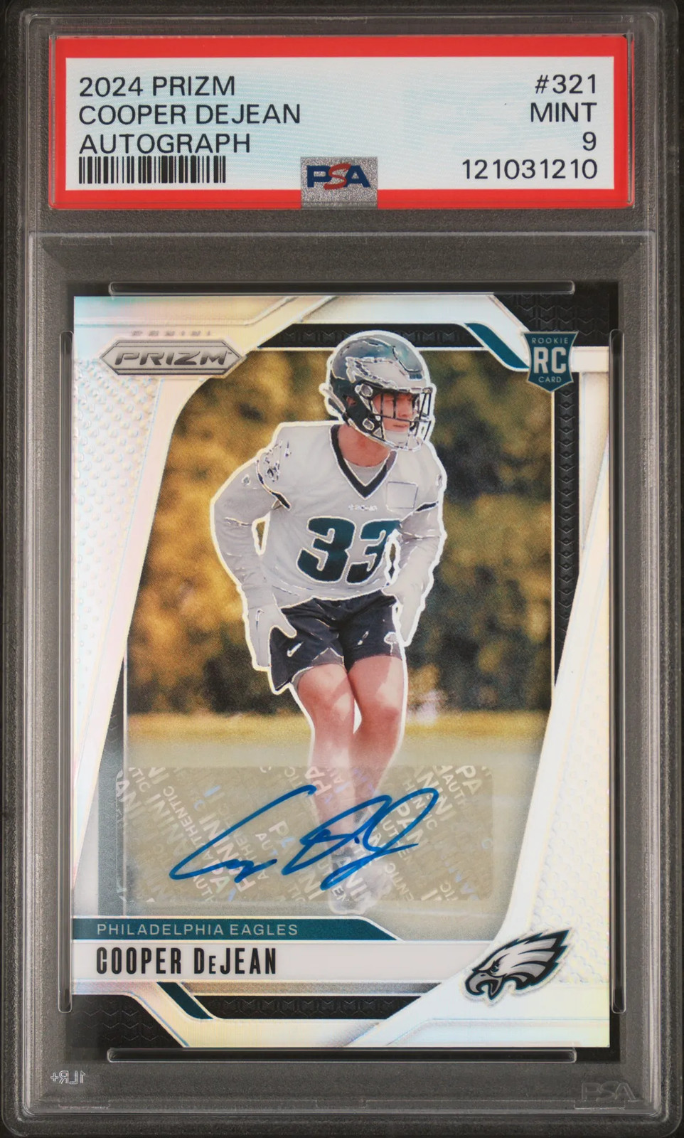2024 Panini Prizm COOPER DeJEAN Rookie Autograph RC Silver #321 PSA 9