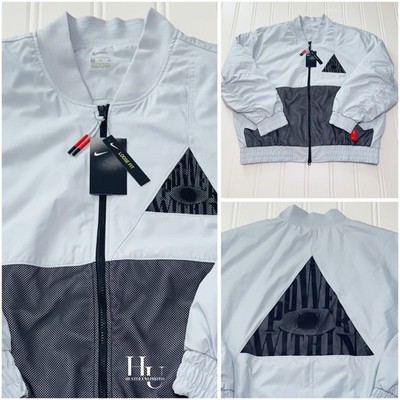 NEW RARE Nike Kyrie  Project Power Within  Grey Patchwork Bomber Jacket Men s XL