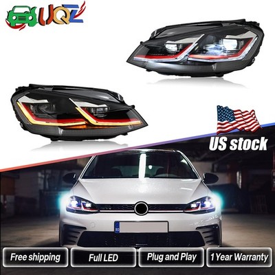 LED Headlight For Golf 7 VII MK7 2015 2016 2017 Sequential Front Lamps Assembly