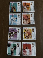 8 Timbres Oblitérés. Serie Complète JO 1980 Moscou 4,5*4,5 Cm