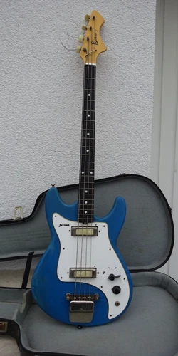 Alte Gitarre Bassgitarre Jolana Basso V Blau