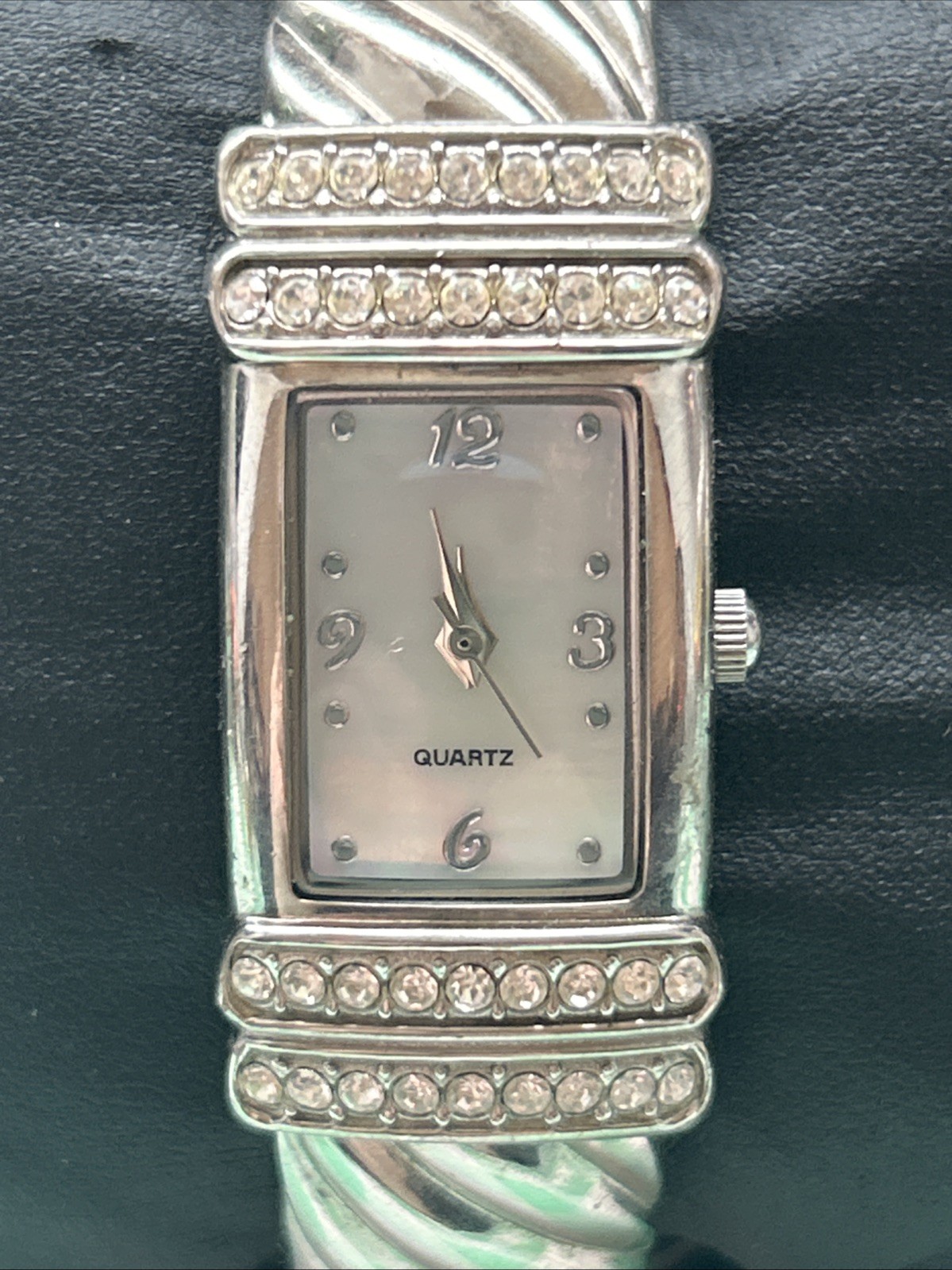 Silver Tone MOP Dial Women’s Cuff Watch