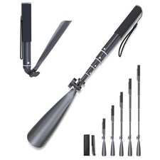 shoe horn long handle,15"-39" Telescopic Shoe Horn, metal with Multiple Exten...