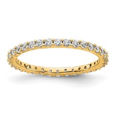 14k Yellow Gold 1/2Ct Round Cut Diamond Full Eternity Wedding Band Ring Size 5.5