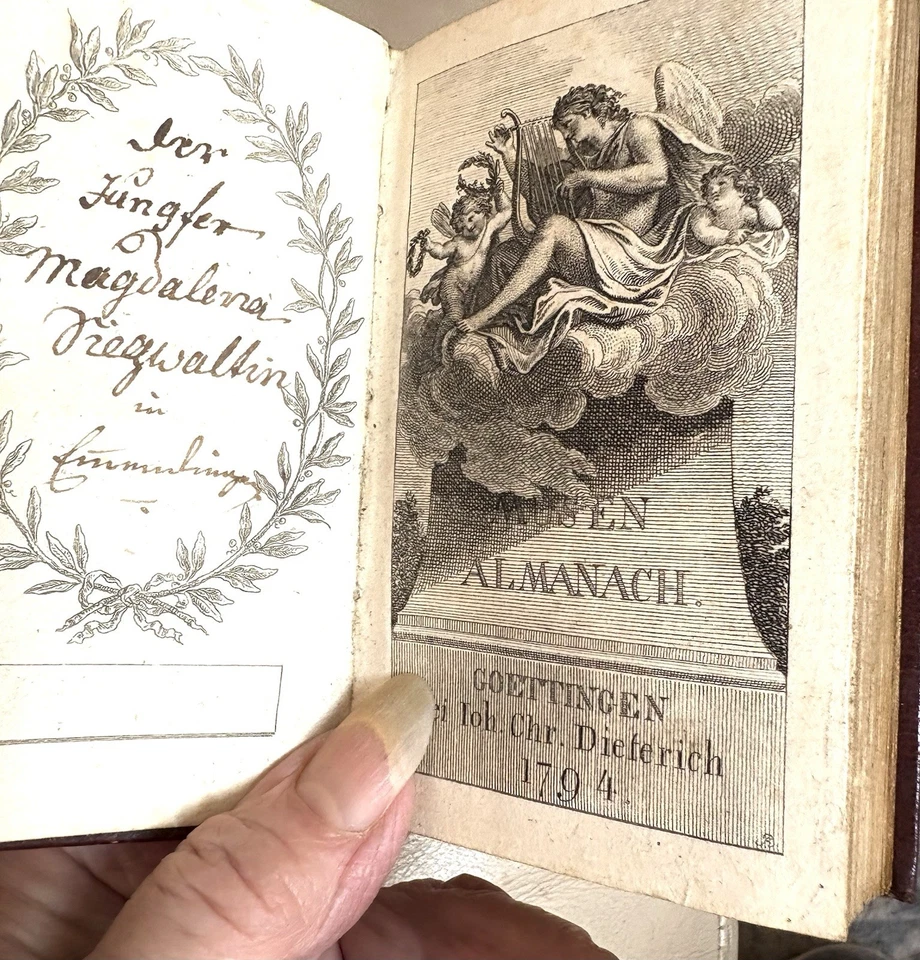 1794 Musen Almanac miniature Leather Gold Stamped -German W/Original Slipcase - Image 4 of 4