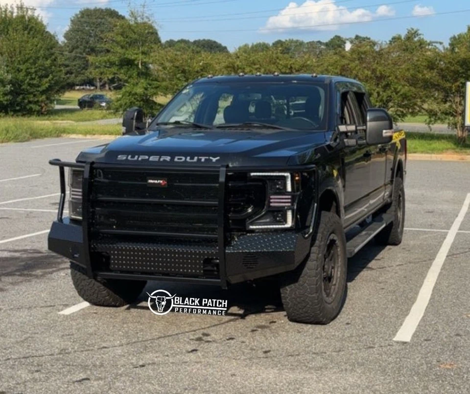 Ranch Style Steel Diamond Plate Front Bumper 2017-2022 Ford F250 F350 Super Duty — 第 2/3 张图片