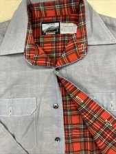 Vintage Sears Fieldmaster Perma Prest Flannel Shirt Mens Large 16-16.5 Plaid