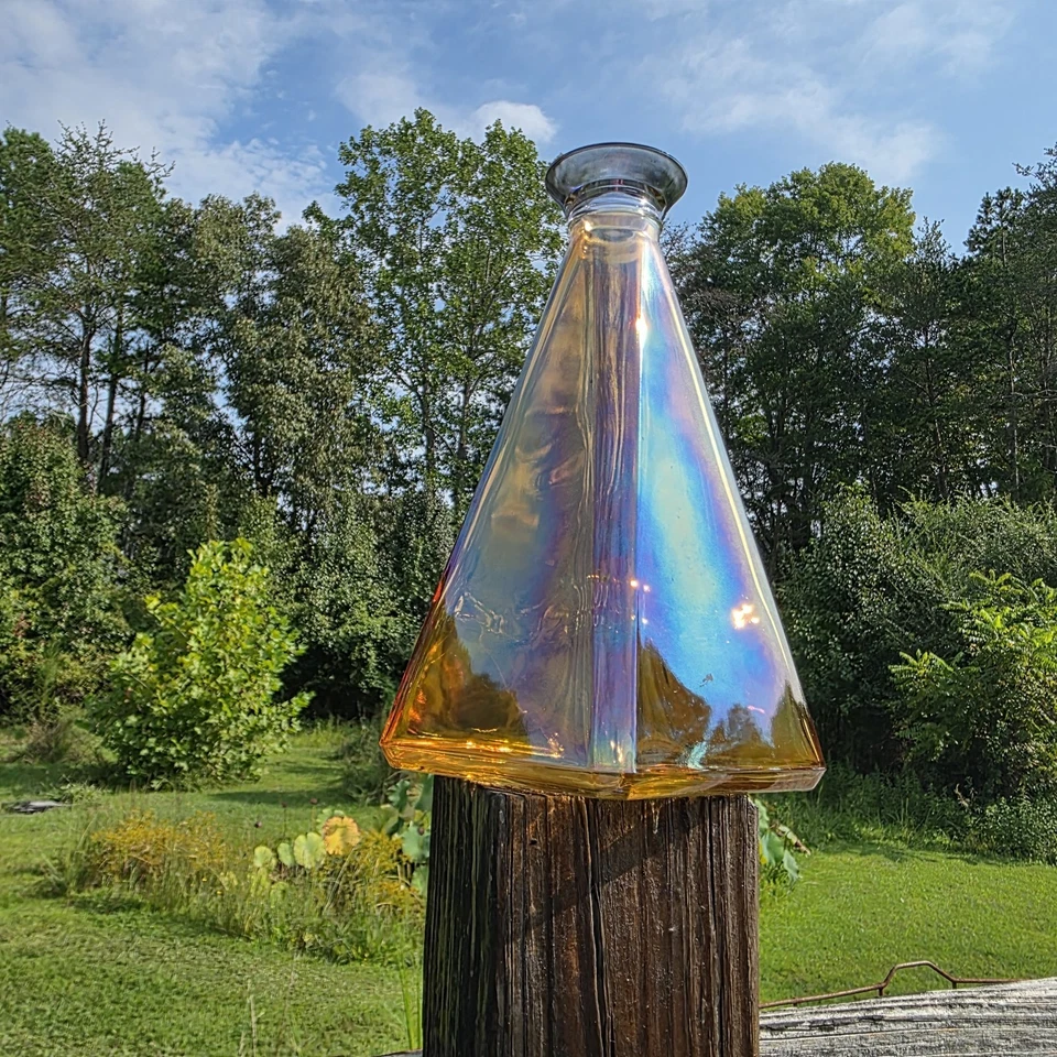 Decantador Toscana Roxo Vintage Cristalleria di Michelangelo 13" Feito na Itália - Imagem 4 de 4